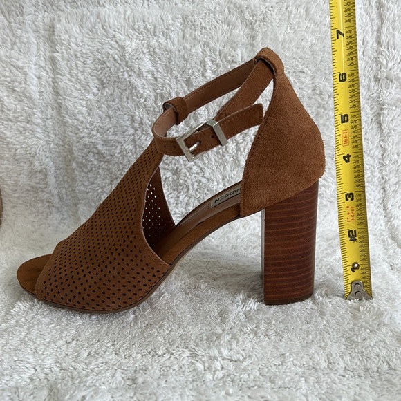 Suede Steve Madden Stack Heel with Peep Toe - Picture 11 of 16
